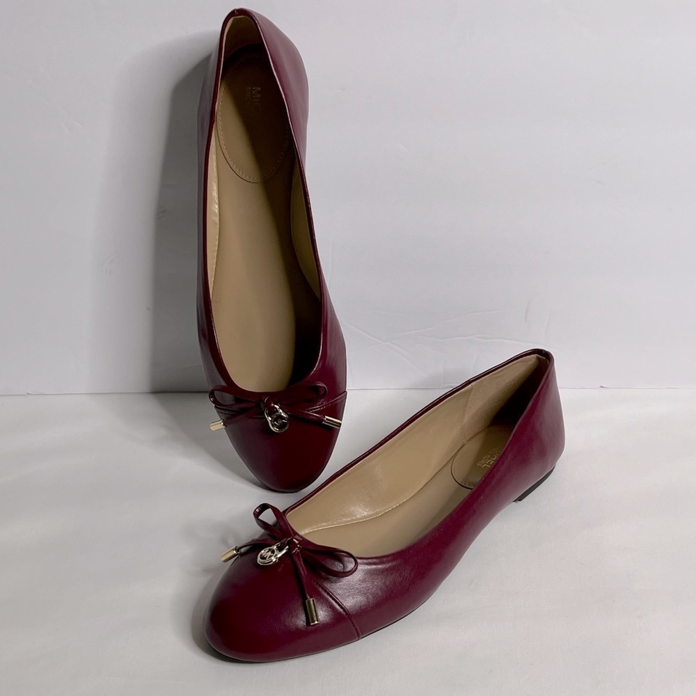 Michael Kors Melody Toe Cap Bow Ballet Flat Shoes - Picture 4 of 12